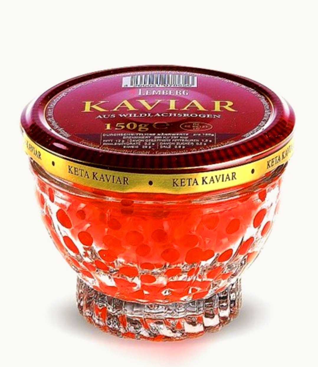 Kawior czerwony lososiowy KETA prawdziwy 150g sloik Lemberg